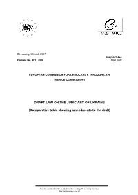 Draft Law on the Judiciary of Ukraine