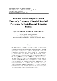 Effects of Induced Magnetic Field on Electrically Conducting Oldroyd-B Nanofluid Flow Over a Perforated Linearly Extending Surfa