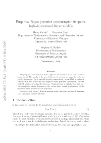 Empirical Bayes Posterior Concentration in Sparse High