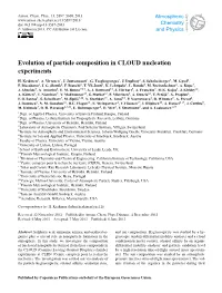 Evolution of Particle Composition in CLOUD Nucleation Experiments
