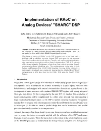 Implementation of Kroc on Analog Devices' "SHARC"