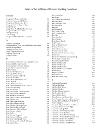 Index to the 365 Days of Pressure Cooking Cookbook
