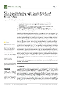 Active Strike-Slip Faulting and Systematic Deflection of Drainage