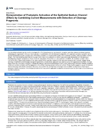 Demonstration of Proteolytic Activation of the Epithelial Sodium Channel (Enac) by Combining Current Measurements with Detection of Cleavage Fragments