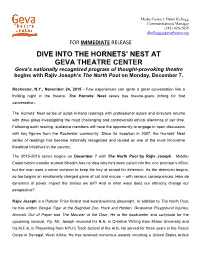 Dive Into the Hornets' Nest at Geva Theatre Center
