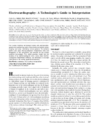 Electrocardiography: a Technologist's Guide to Interpretation