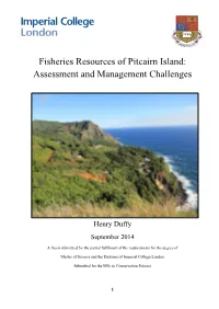 Fisheries Resources of Pitcairn Island: Assessment and Management Challenges