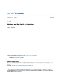 Herrings and the First Great Combine