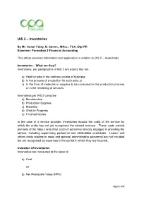 IAS 2 – Inventories