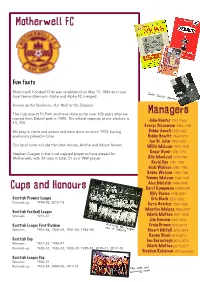 Managers Motherwell FC Cups and Honours