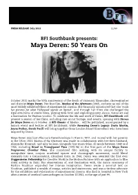 Maya Deren: 50 Years On