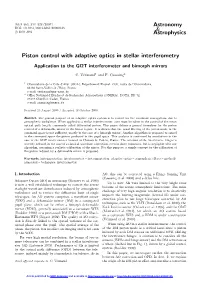 Piston Control with Adaptive Optics in Stellar Interferometry