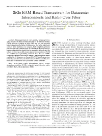Sige EAM-Based Transceivers for Datacenter Interconnects And