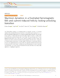 Skyrmion Dynamics in a Frustrated Ferromagnetic Film and Current-Induced Helicity Locking-Unlocking Transition