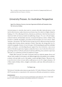 University Presses: an Australian Perspective