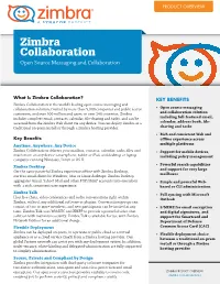 Zimbra Collaboration Open Source Messaging and Collaboration