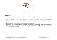Access and Movement DRAFT POLICY HEADINGS