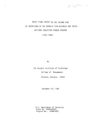 Brief Final Report on the Second Year Of