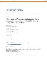 Comparison of Algorithms for Estimating Ocean Primary