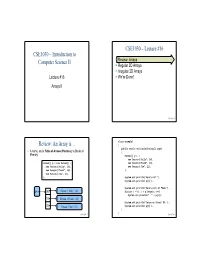 CSE1030 – Introduction to Computer Science II CSE1030 – Lecture