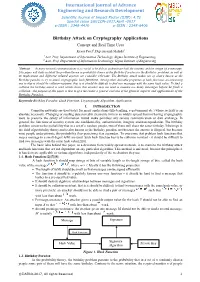 International Journal of Advance Engineering and Research Development Birthday Attack on Cryptography Applications