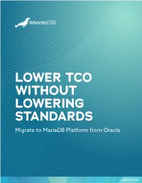 Migrate from Oracle to Mariadb Platform