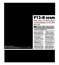 P12-B Scam NBI: Halos 15,000 Naloko Sa Pyramiding Sa Vis, Min the Best Things in Life Are Libre Ni Nancy C