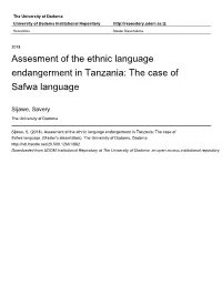 The Case of Safwa Language