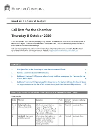 View Call Lists: Chamber PDF File 0.07 MB