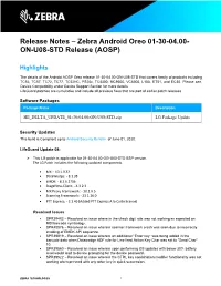 Zebra Android Oreo 01-30-04.00- ON-U08-STD Release (AOSP)