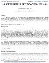 A Comprehensive Review of Urolithiasis