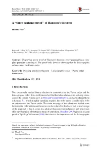 A “Three-Sentence Proof” of Hansson's Theorem