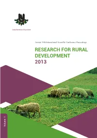 Annual 19Th ISC Research for Rural Development 2013 Volume 1