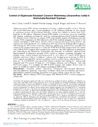 Control of Glyphosate-Resistant Common Waterhemp (Amaranthus Rudis)In Glufosinate-Resistant Soybean