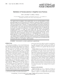 Distribution of Furanocoumarins in Grapefruit Juice Fractions