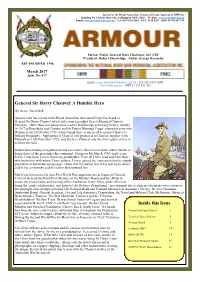 General Sir Harry Chauvel: a Humble Hero Inside This Issue