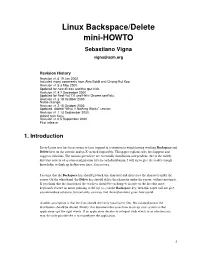Linux Backspace/Delete Mini-HOWTO Sebastiano Vigna Vigna@Acm.Org