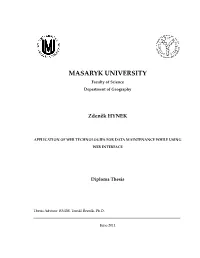 MASARYK UNIVERSITY Faculty of Science Department of Geography