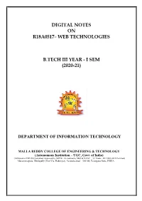 Web Technologies