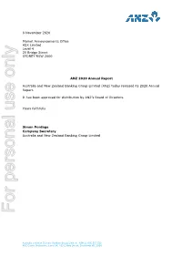 ANZ 2020 Annual Report