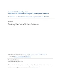 Military Post Near Helena, Montana