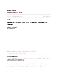 Parallel, Cross-Platform Unit Testing for Real-Time Embedded Systems