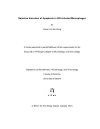 Selective Induction of Apoptosis in HIV-Infected Macrophages