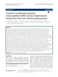 Towards Coordinated Regional Multi-Satellite Insar Volcano Observations: Results from the Latin America Pilot Project M
