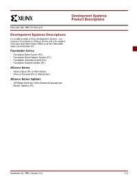 Xilinx Development Systems: Product Descriptions, Data Book