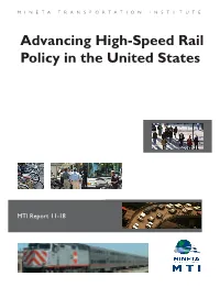 Advancing High-Speed Rail Policy in the United States