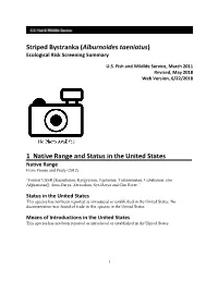 Alburnoides Taeniatus) Ecological Risk Screening Summary