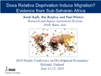 Does Relative Deprivation Induce Migration? Evidence