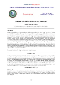 Dynamic Analysis of Cardiovascular Drugs Data