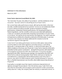 Foster Farms Statement